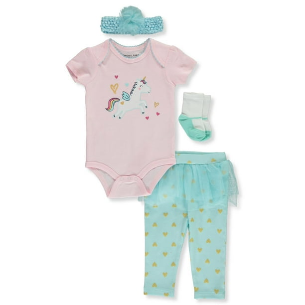Emporio Baby Baby Girls/' Rainbow Doughnuts 4-Piece Layette Set